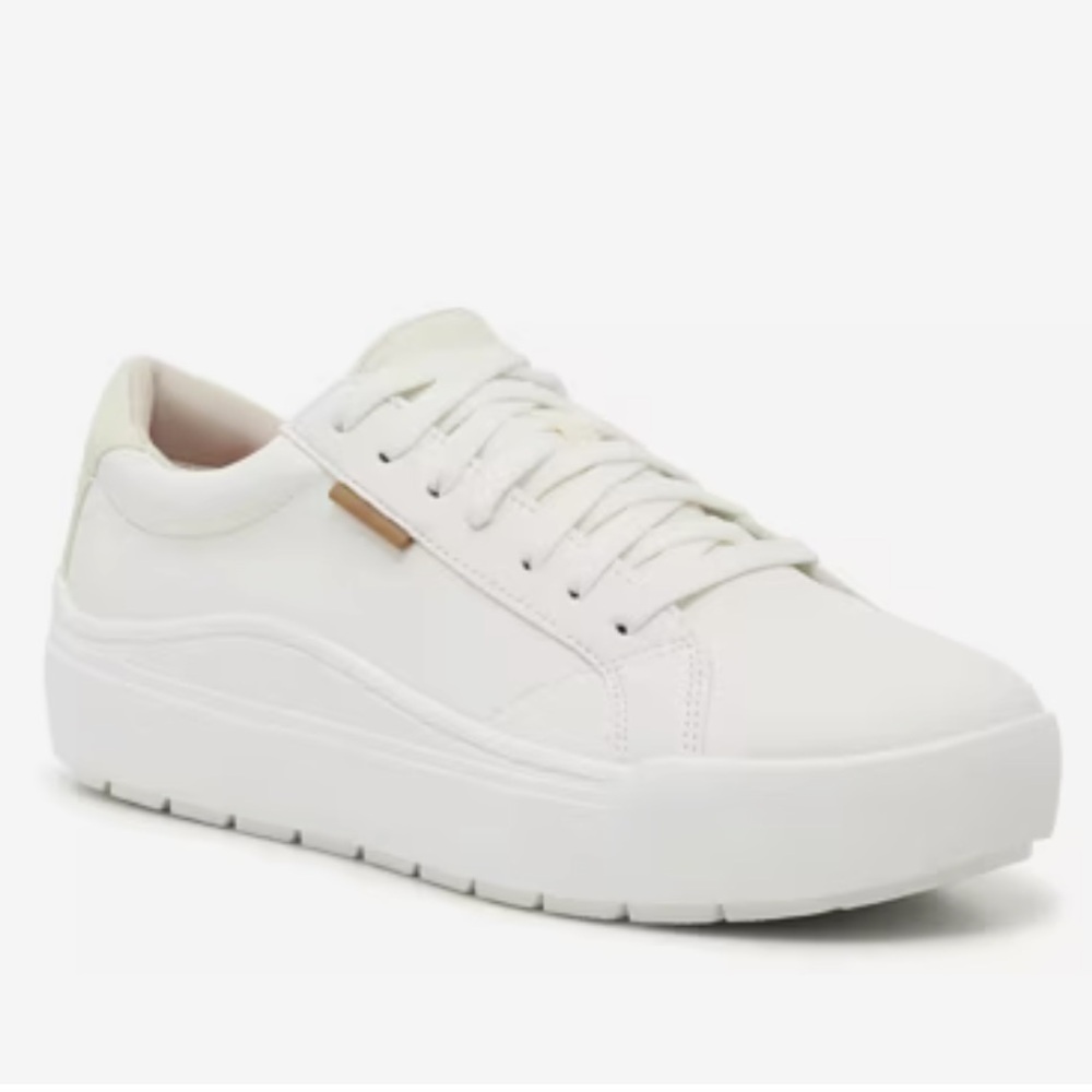 Dr. Scholl's Classic White Lace-Up Sneakers Wide
